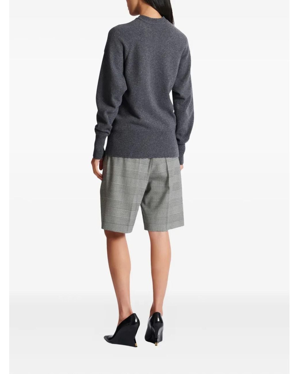Balmain Blue Buttoned Eco-Cashemere Cardigan