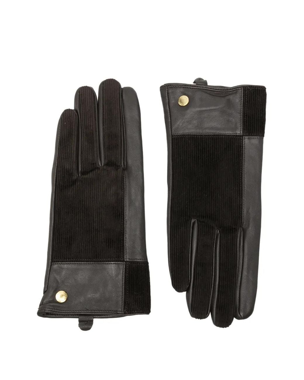 Barbour Black Dunswell Patchwork Gloves