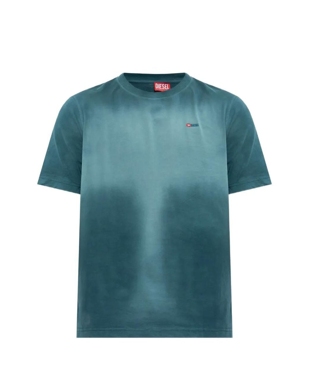 DIESEL Blue Logo-Embroidered T-Shirt for men