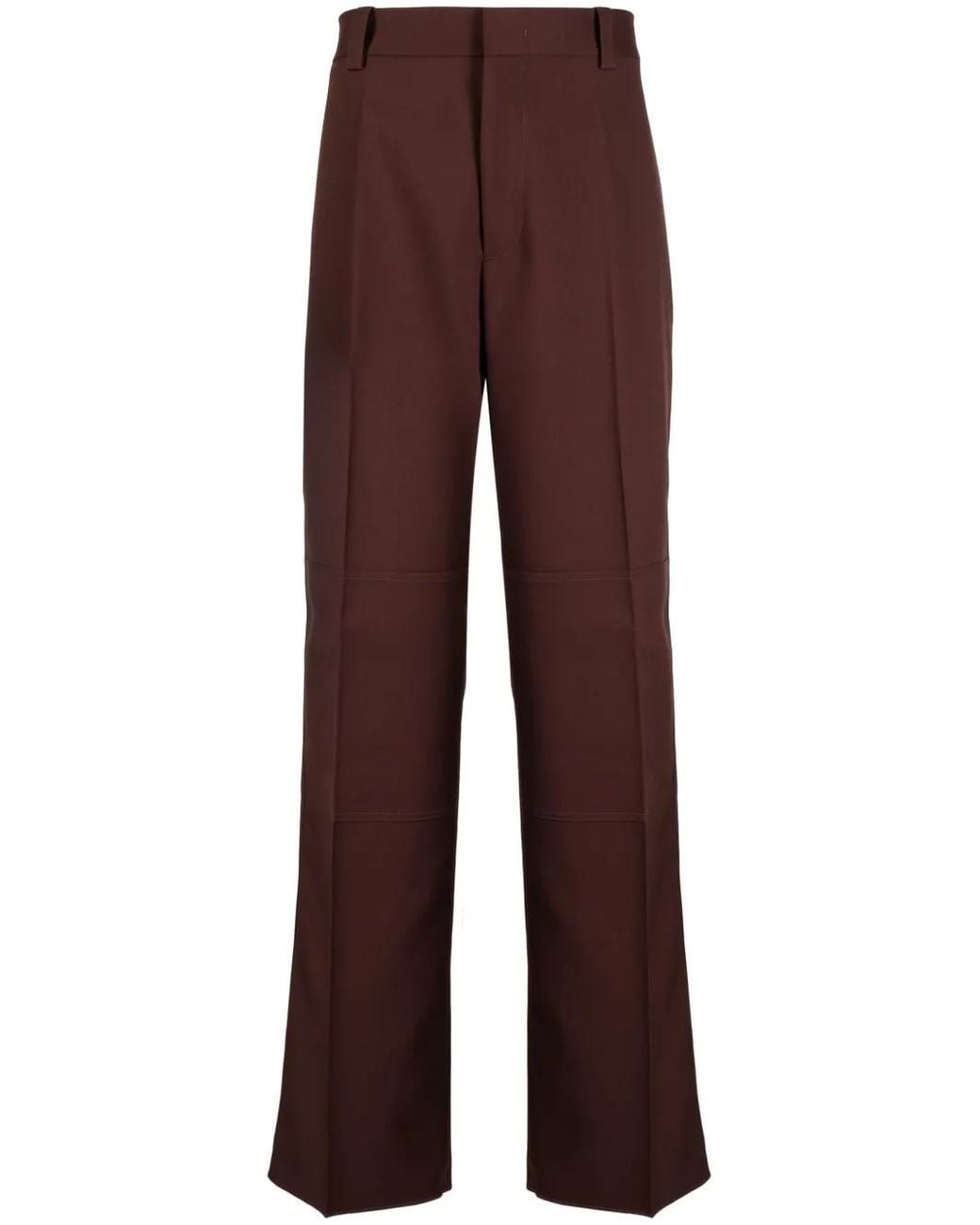 Jil Sander Brown Pressed-Crease Tailored Trousers for men
