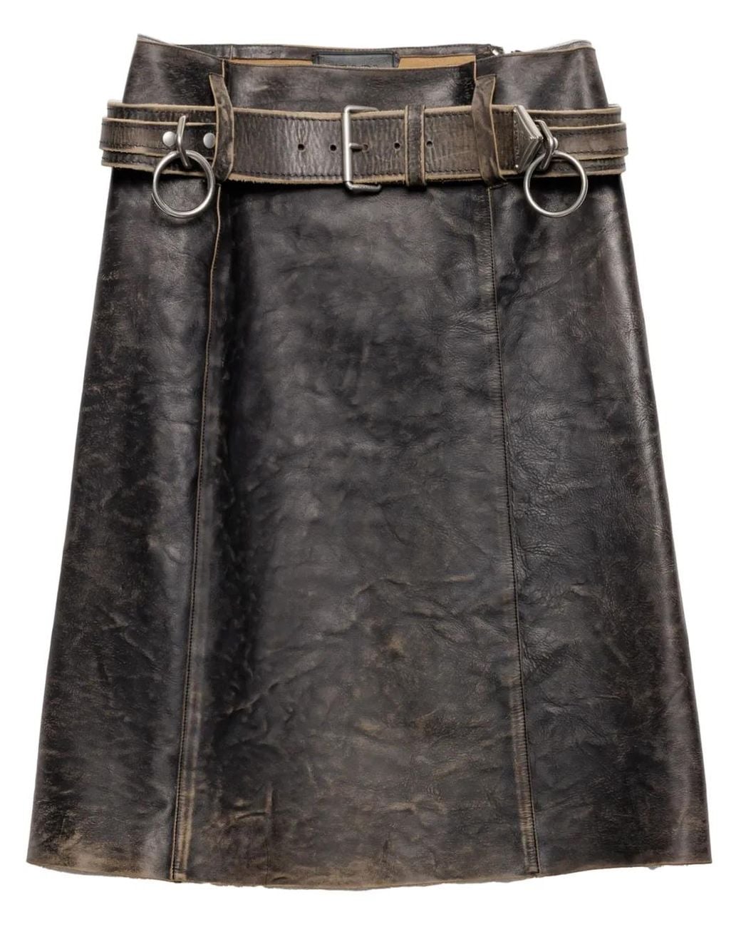 Prada Black Leather Mini Skirt