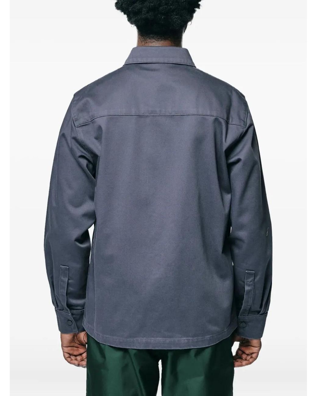 GR10K Blue Chest-Pocket Shirt Jacket for men