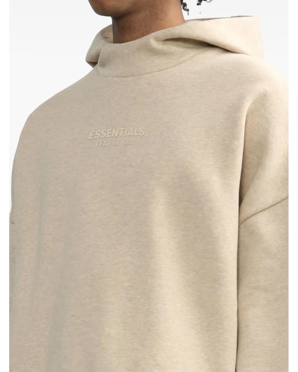 Fear Of God Natural Logo-Embossed Jersey Hoodie for men