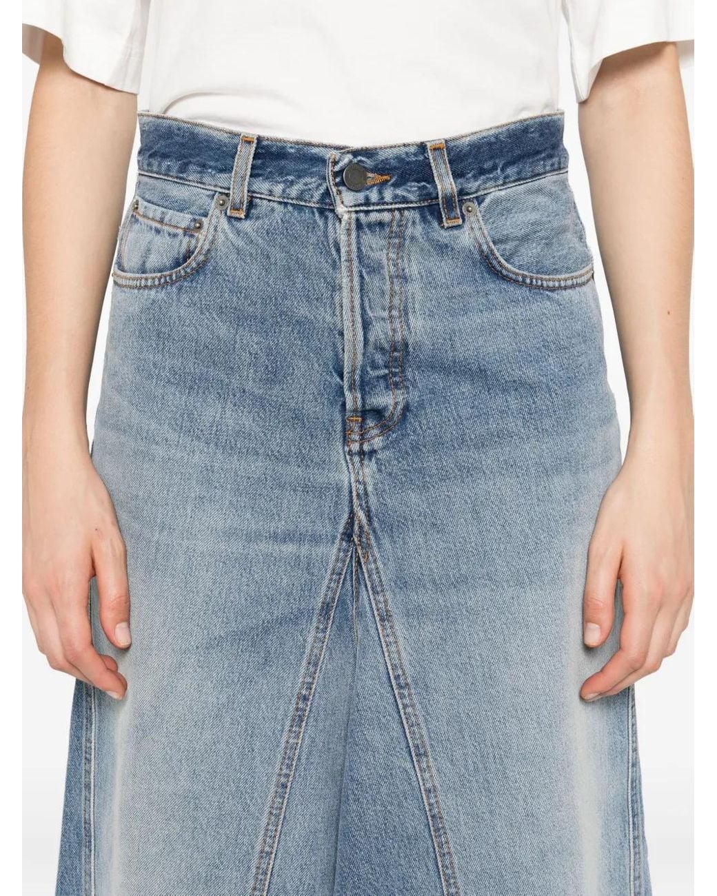 Haikure Blue Stacy Denim Midi Skirt