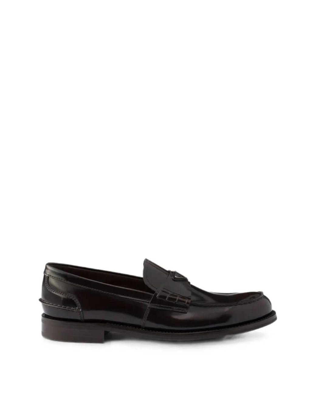 Prada White Brushed Leather Loafers for men