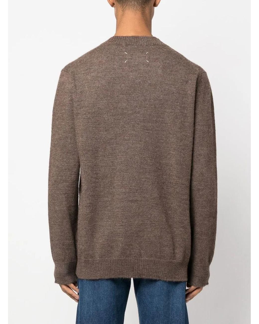 Maison Margiela Brown Crew-Neck Alpaca-Blend Jumper for men