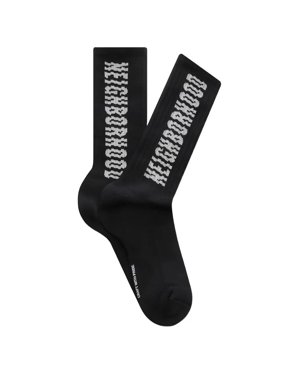 Neighborhood Black Logo Shift Socks for men