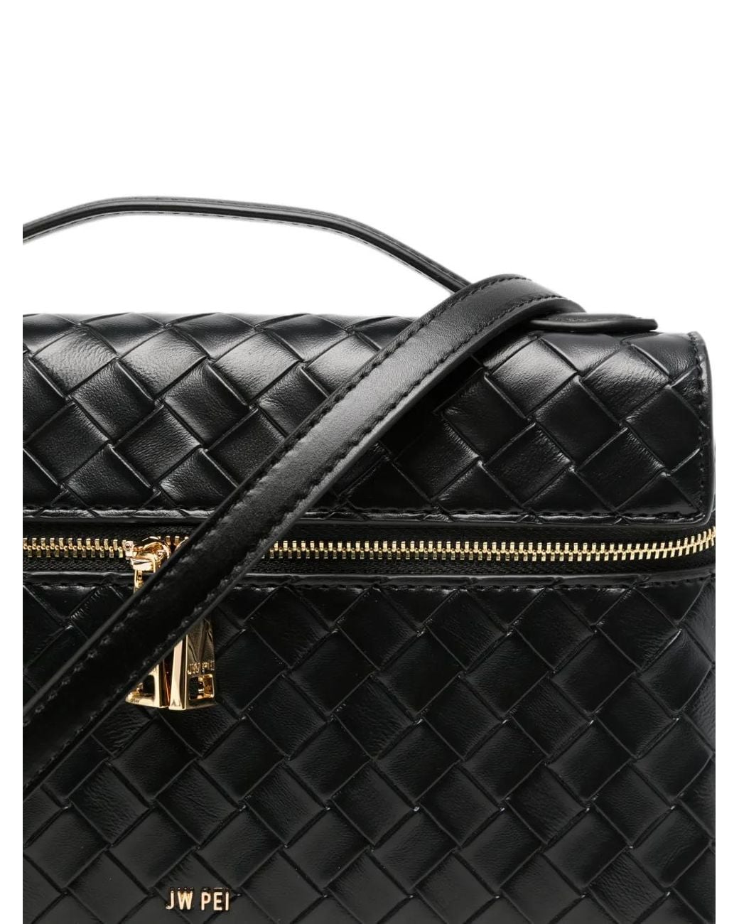 JW PEI Black Thea Woven Clutch Bag
