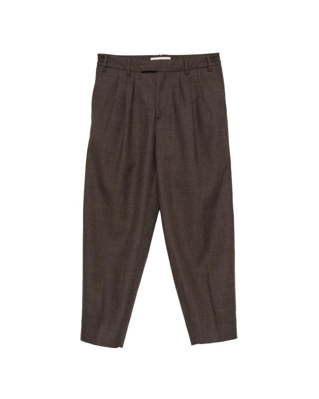 Briglia 1949 Gray Pleated Straight-Leg Trousers for men