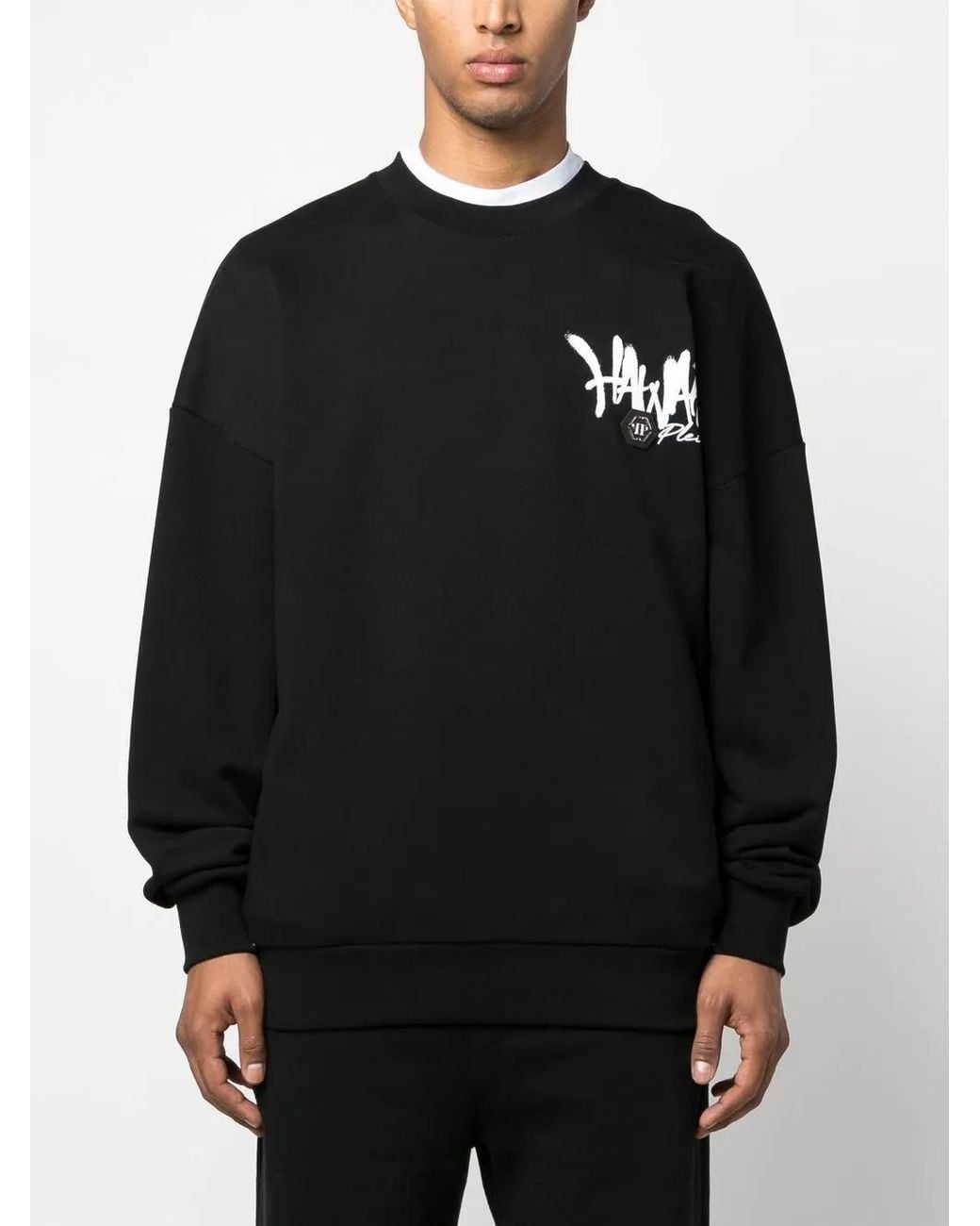 Philipp Plein Black Hawaii Long-Sleeve Sweatshirt for men