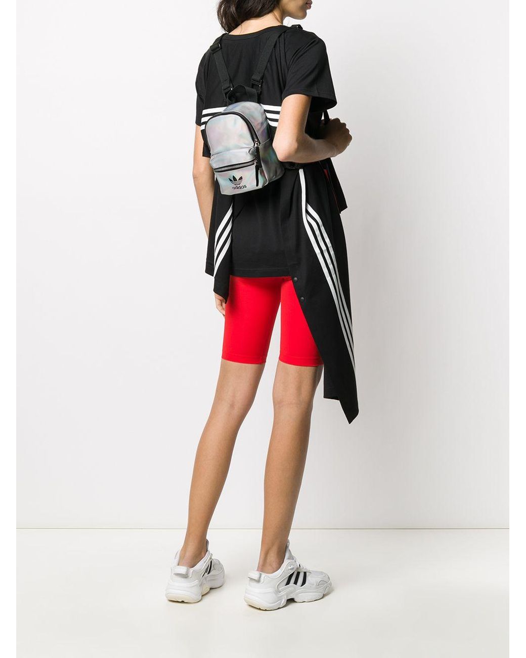 adidas backpack holographic adidas Originals Mini Holographic Backpack in Metallic