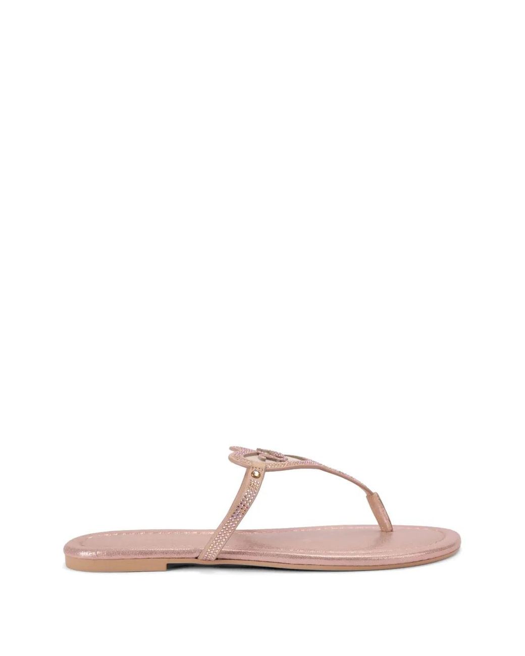 Kurt Geiger Pink Crystal Heart T-Bar Sandals