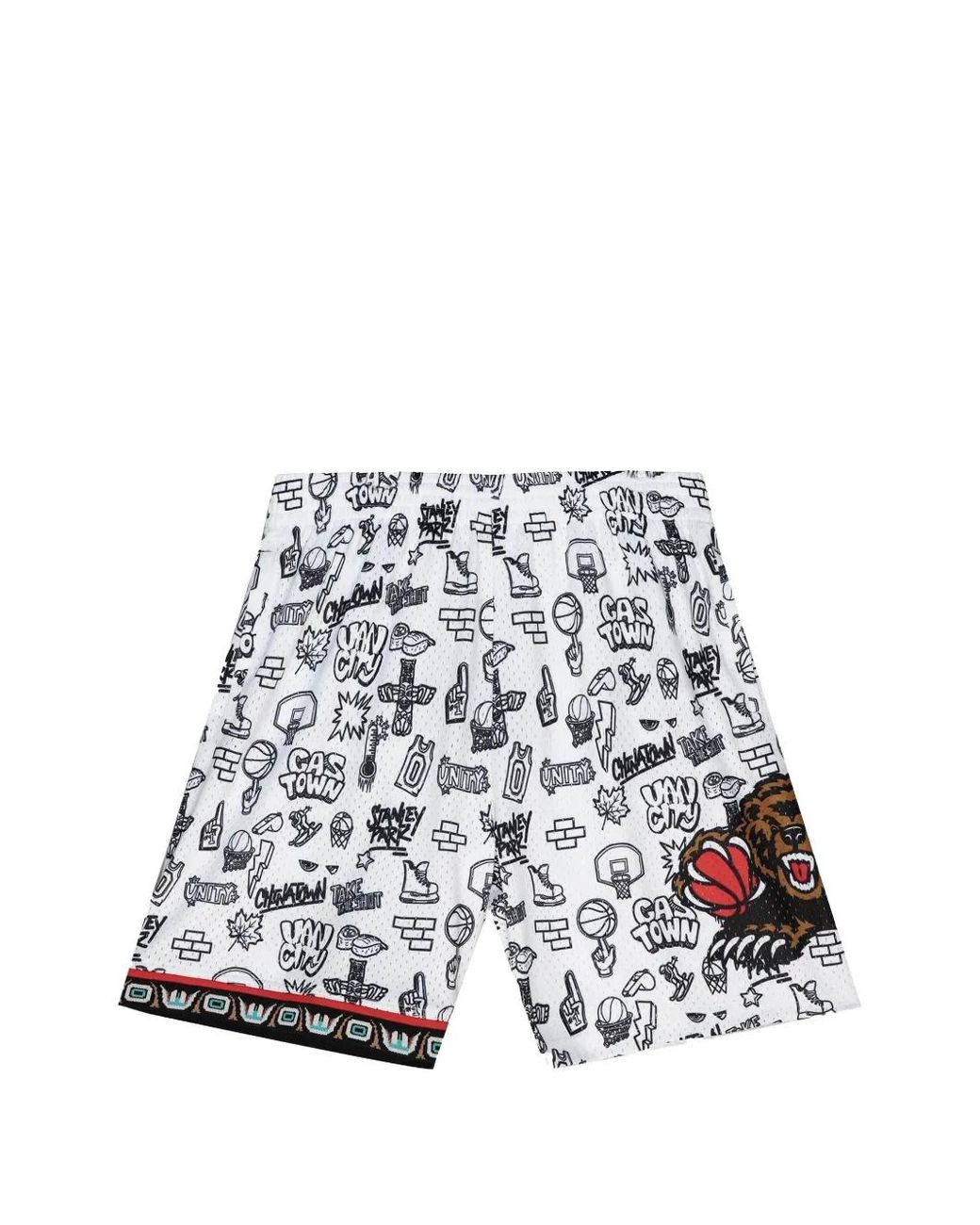 Mitchell & Ness White "Nba Vancouver Grizzlies 1998" Doodle Swingman Shorts for men