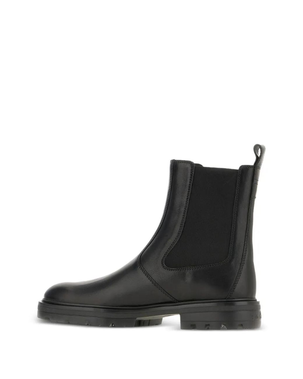 Hogan Black Elastic-Panel Leather Boots for men