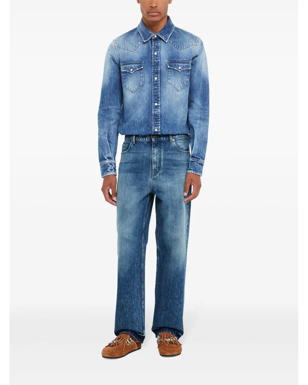 Alanui Blue Medium-Wash Jeans for men