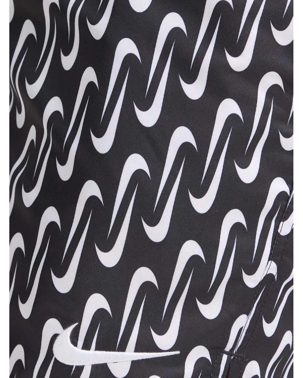 Nike Blue Swoosh-Print Swim Shorts for men