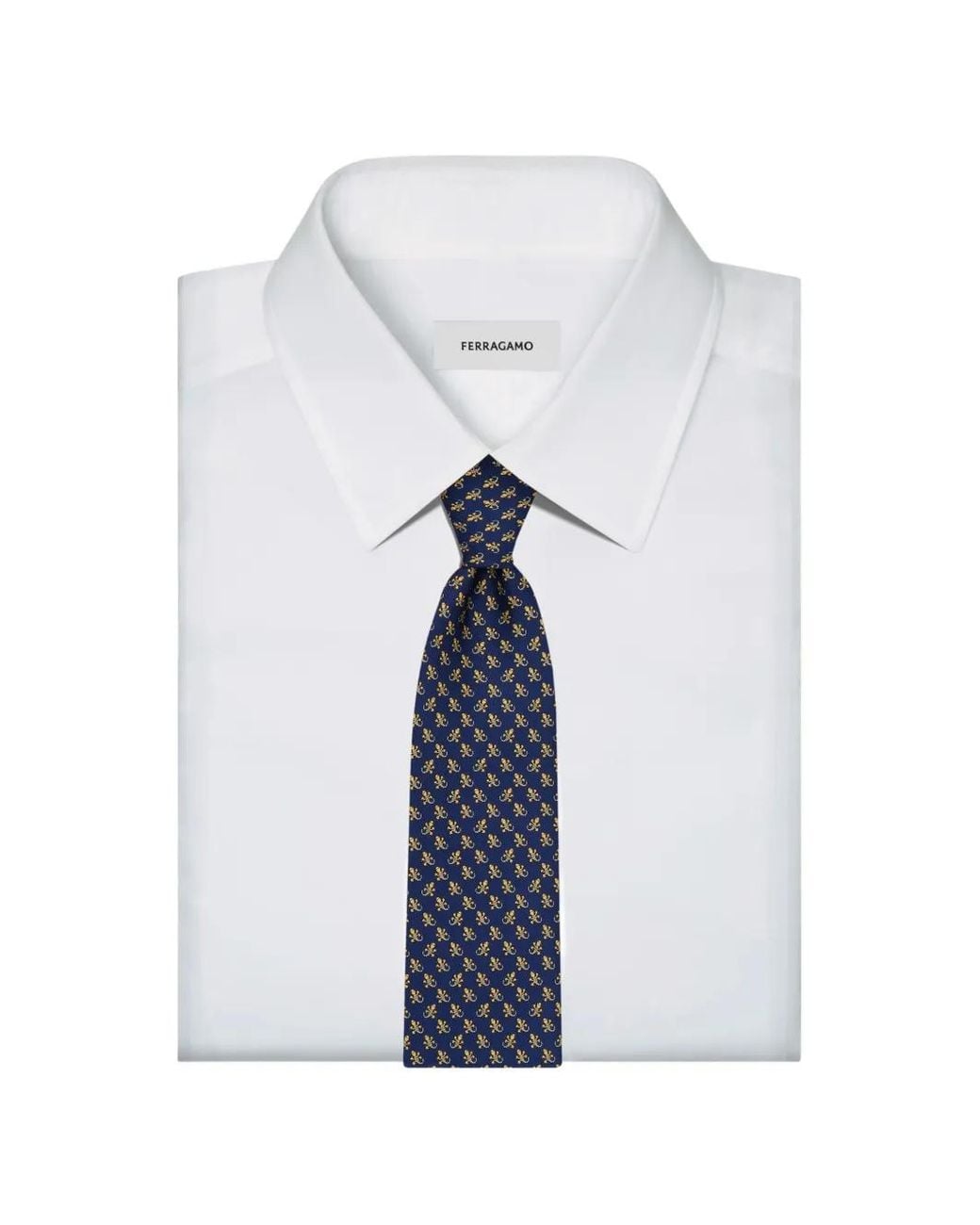 Ferragamo Blue Gecko Print Silk Tie for men