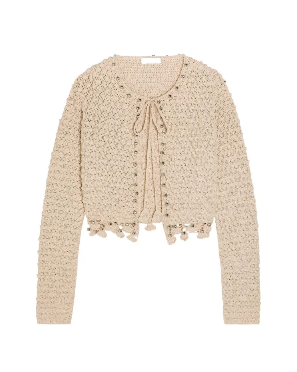 Rabanne Natural Handmade Long-Sleeve Cardigan