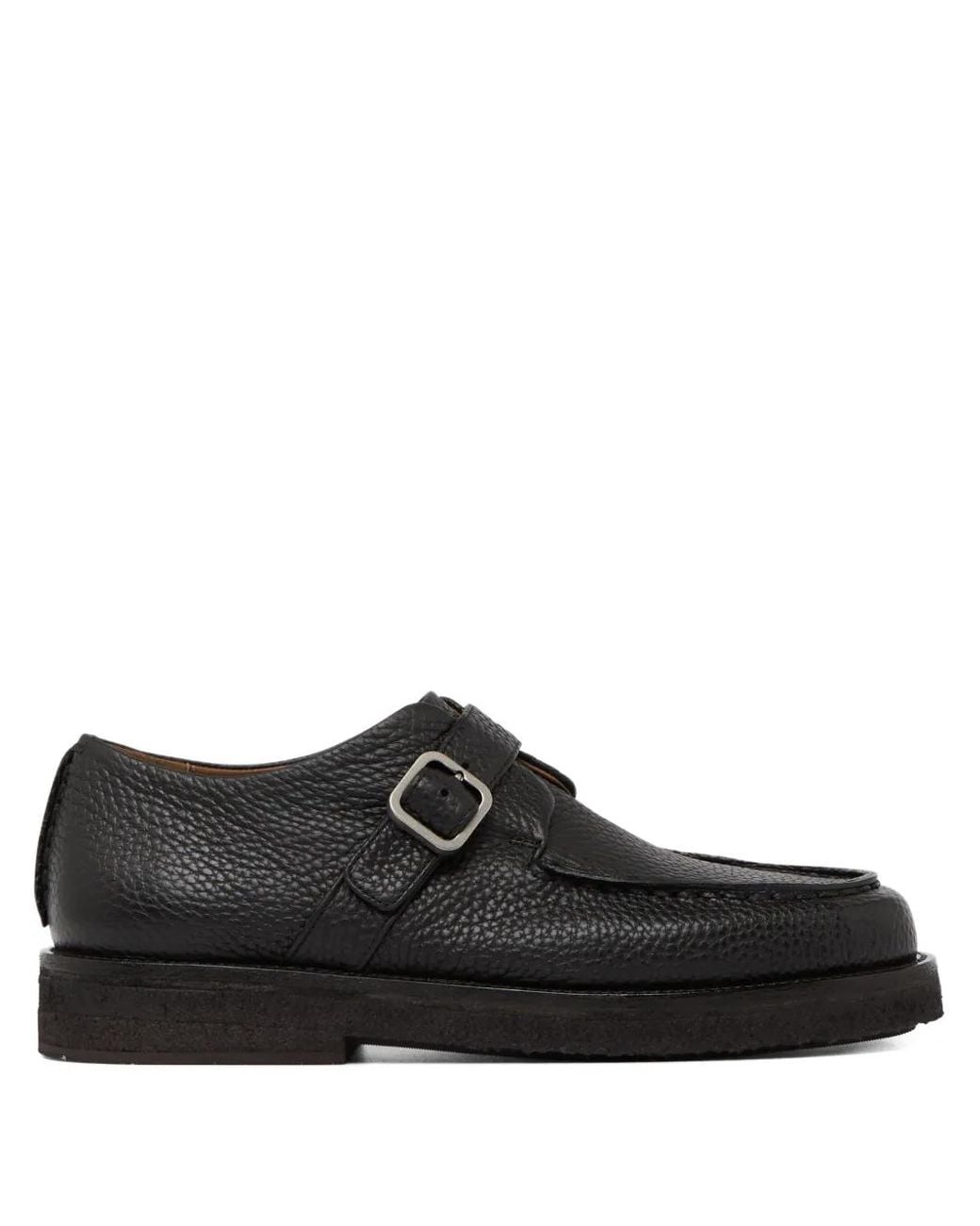 Marsèll Black Buckled Pebbled Loafers