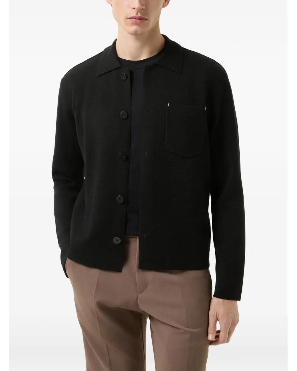 Bogner Black Olaf Polo-Collar Cardigan for men