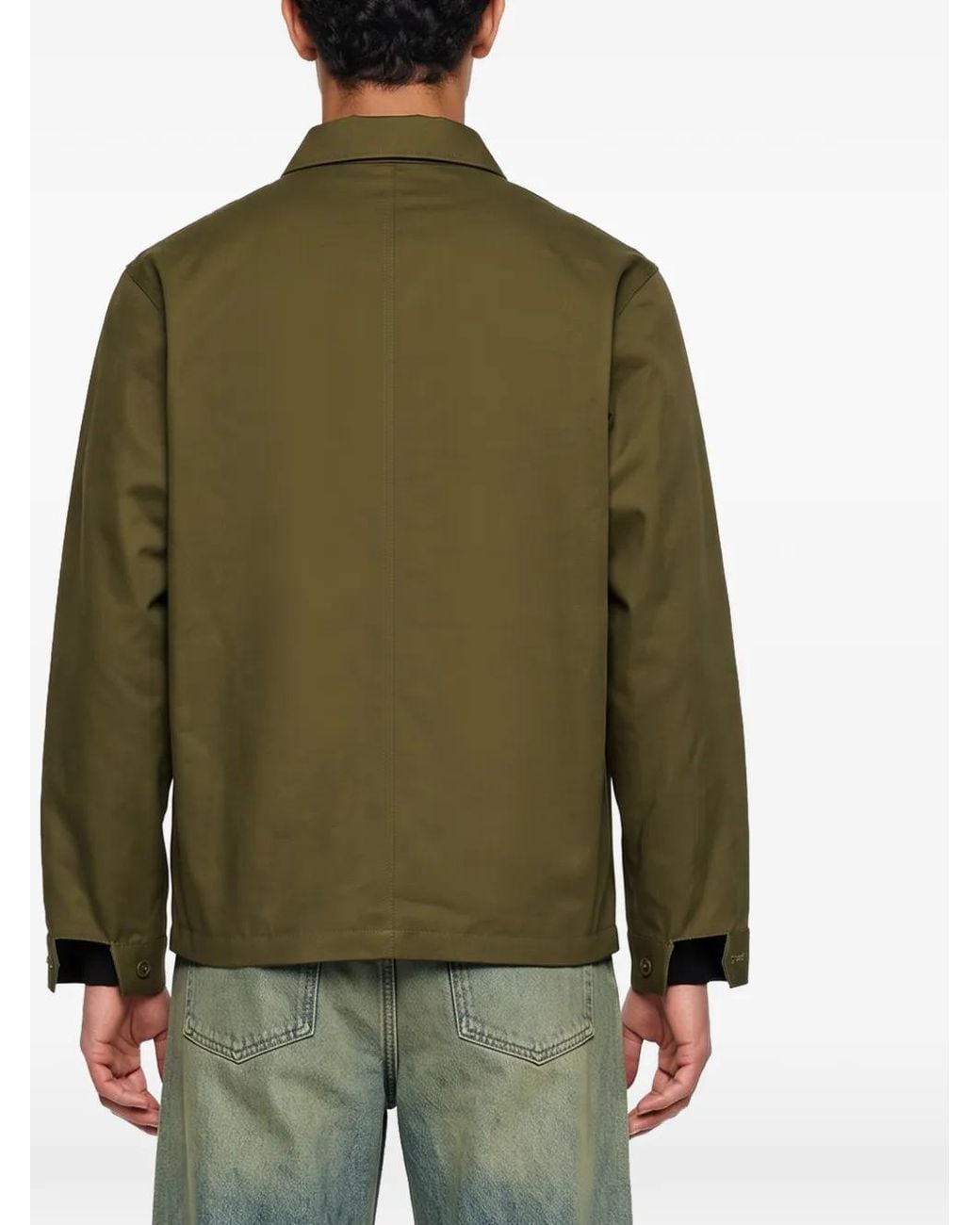 Song For The Mute Green Long-Sleeve Logo-Patch Jacket for men