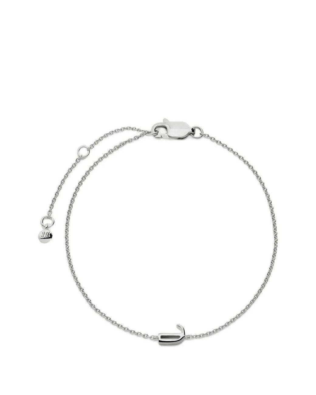 Monica Vinader Metallic Initial J Chain Bracelet