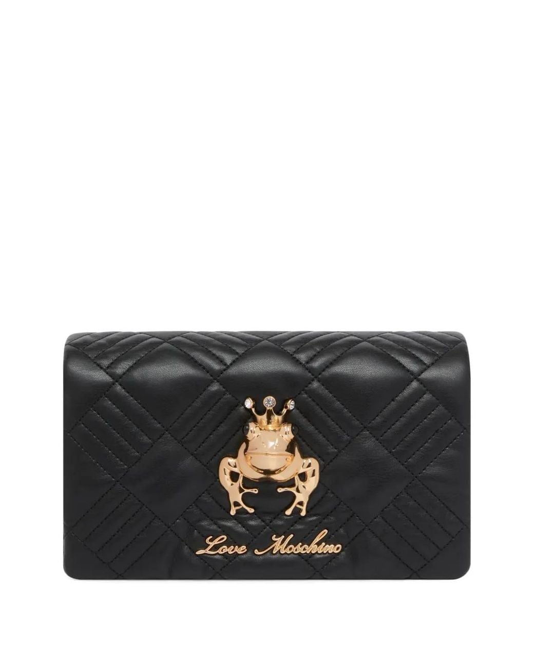 Love Moschino Black Quilted Frog Shoulder Bag