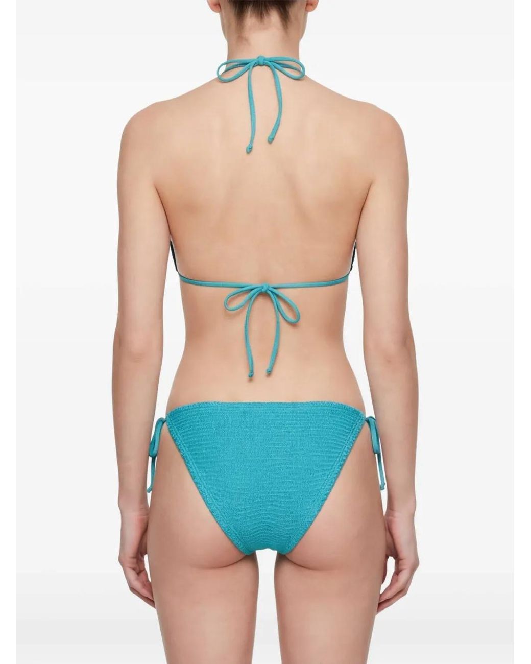 Bañador Con Lazo Texturizado Paramidonna de color Blue
