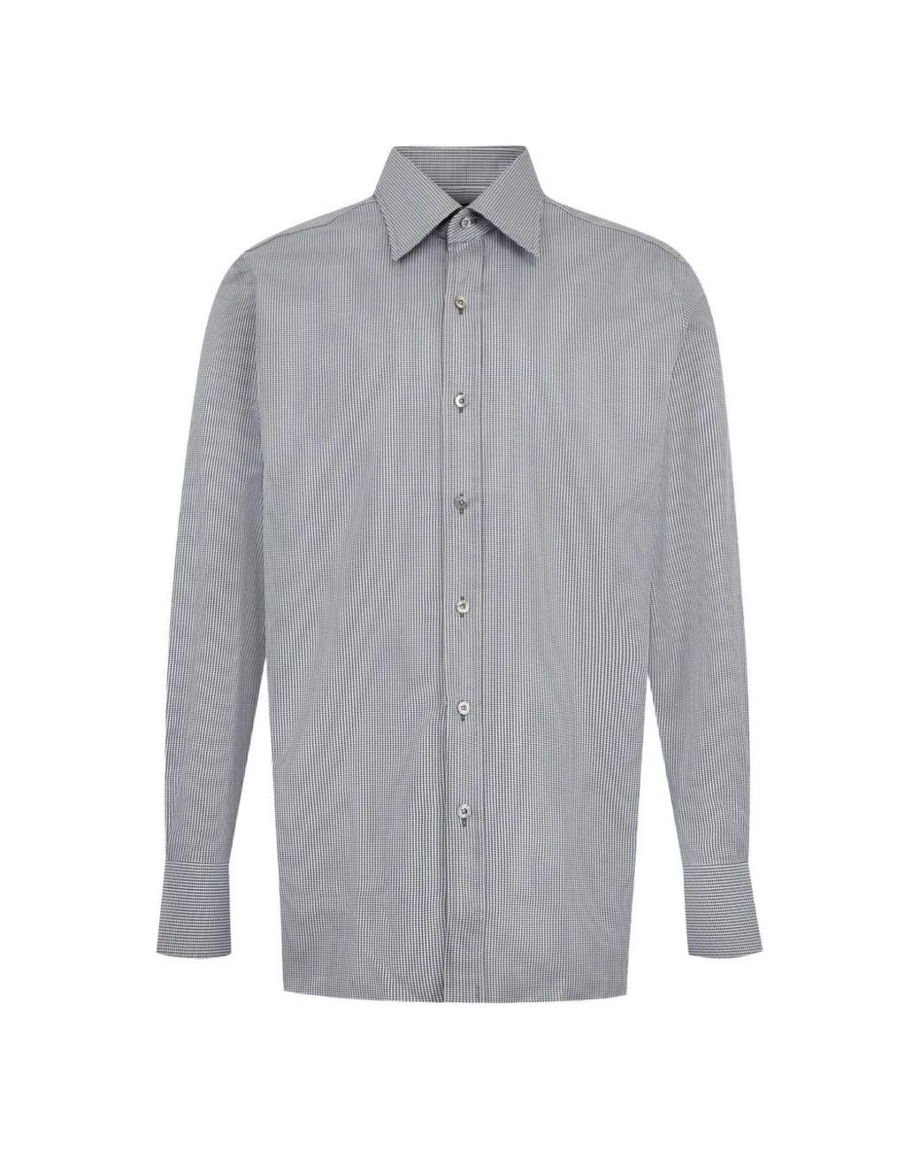 Tom Ford Gray Micro-Patterned Classic-Fit Shirt for men