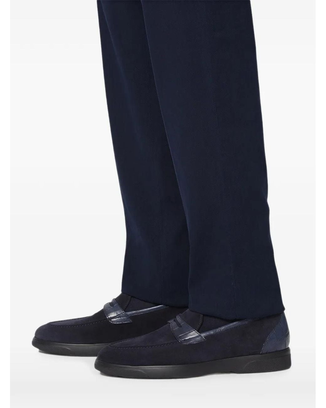 Kiton Loafer Mit Kroko-Effekt in Blue für Herren