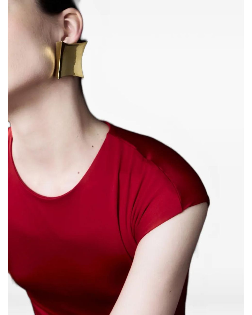 Hugo Kreit Metallic Chunk Statement Earrings