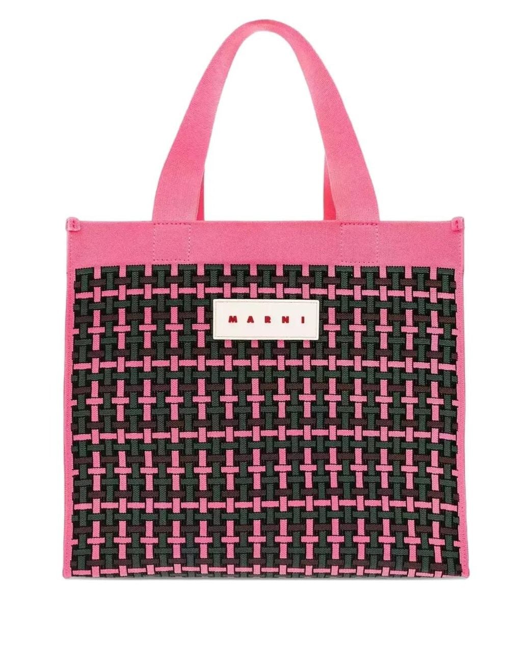 Marni Red Cotton-Blend Tote Bag