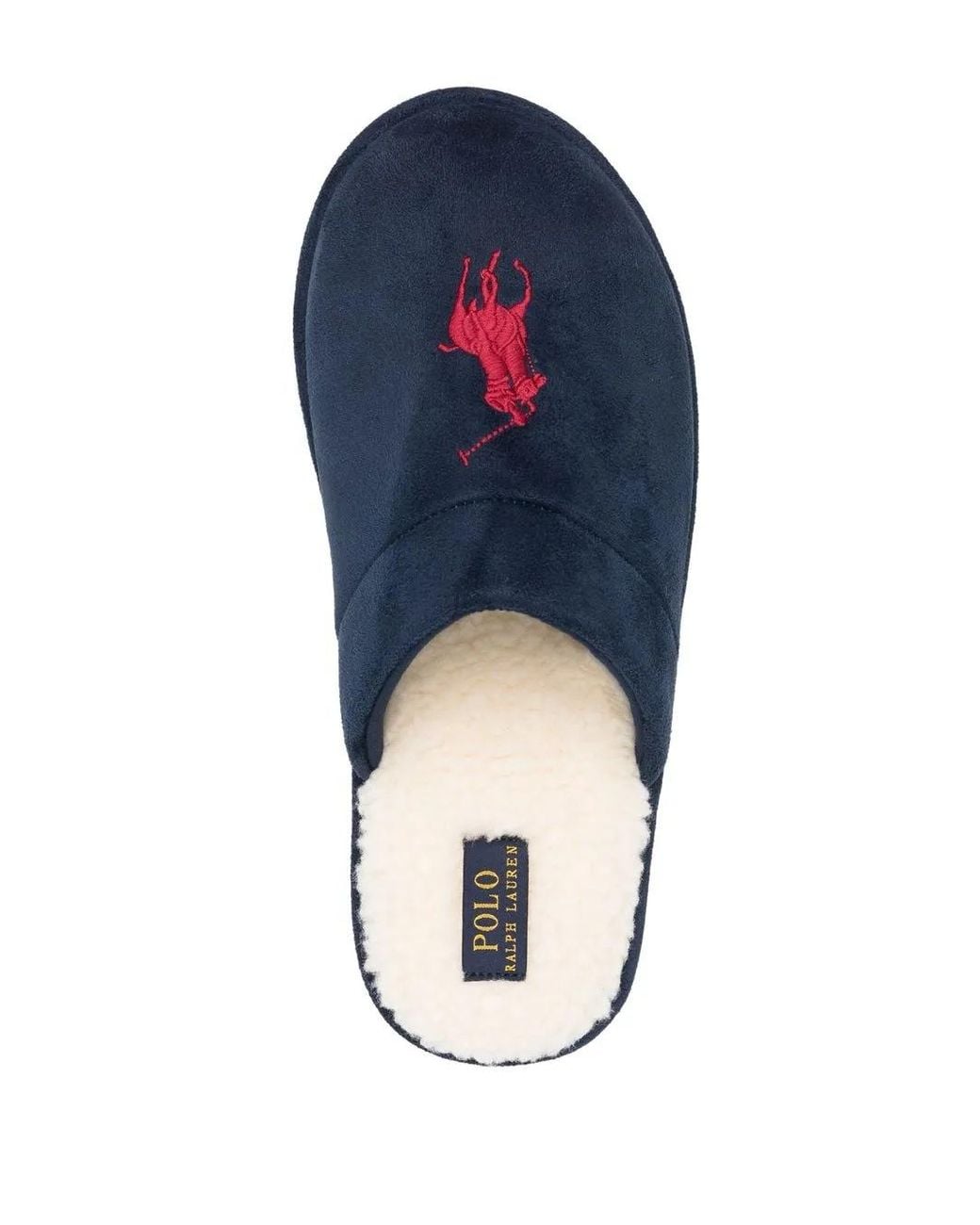 Polo Ralph Lauren Blue Embroidered-Logo Slippers for men
