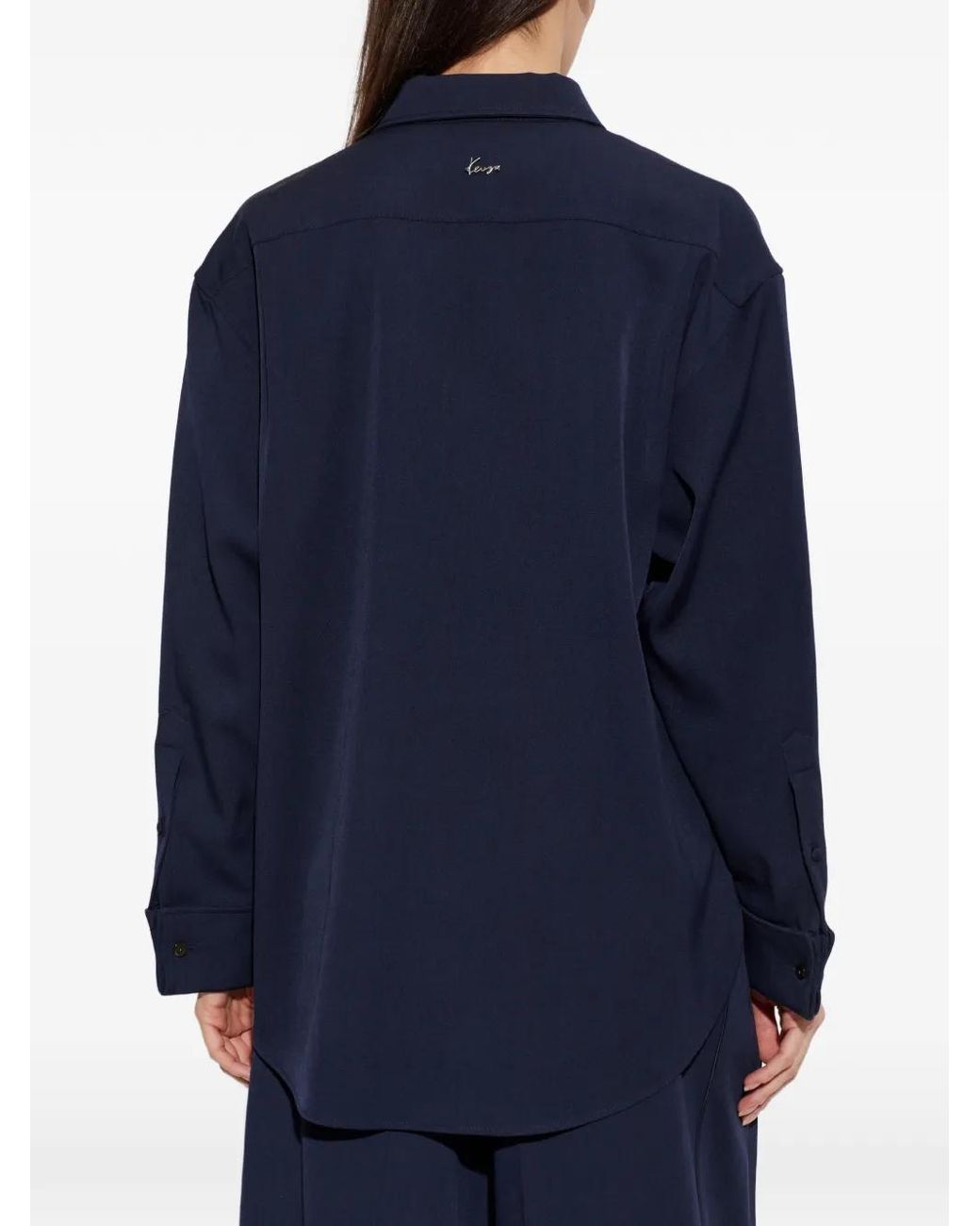 KENZO Blue Chemise Boutonnée À Poche À Rabat