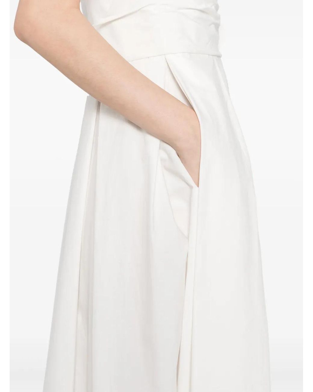 Elie Saab White Poplin Dress