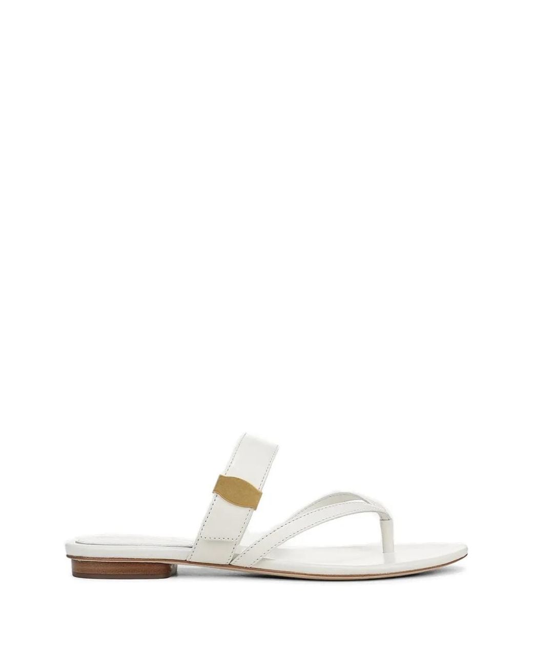 Veronica Beard White Salva Dash Flat Sandals
