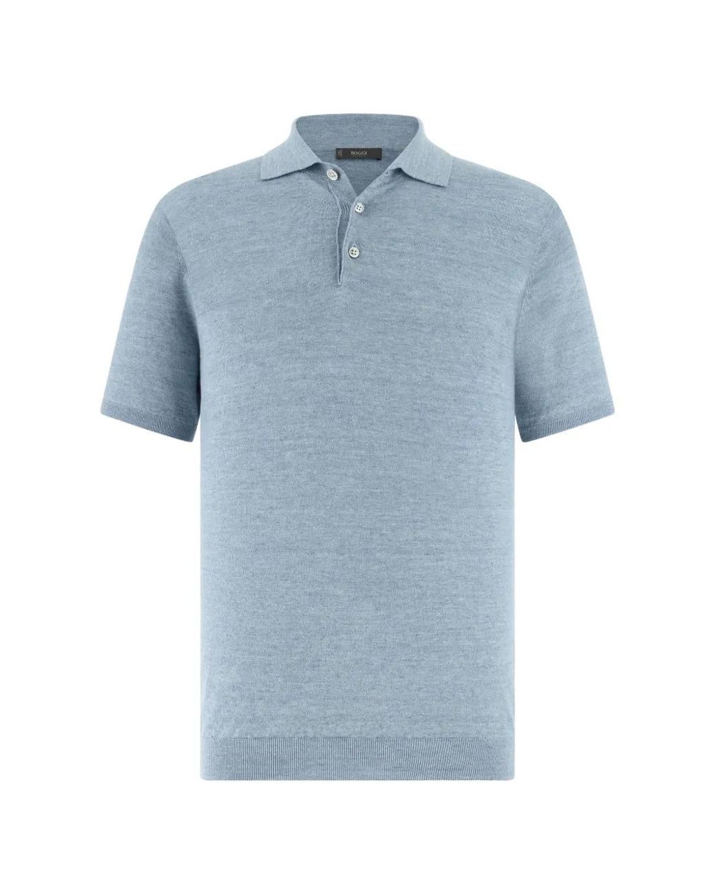 BOGGI Half-Button Polo Shirt in Blue for Men | Lyst