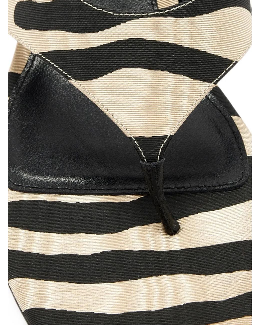 Stuart Weitzman Black Zebra-Print Wedge Sandals