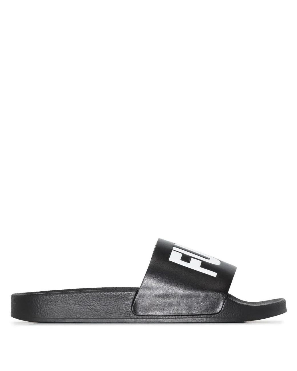 VTMNTS White Slogan-Print Slides for men