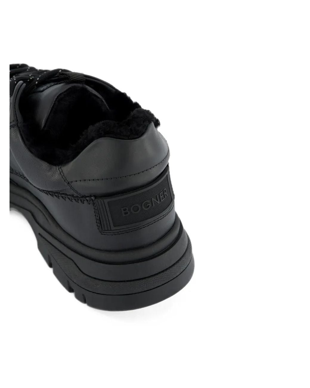Bogner Black Shearling-Lined Whipstitch Sneakers for men