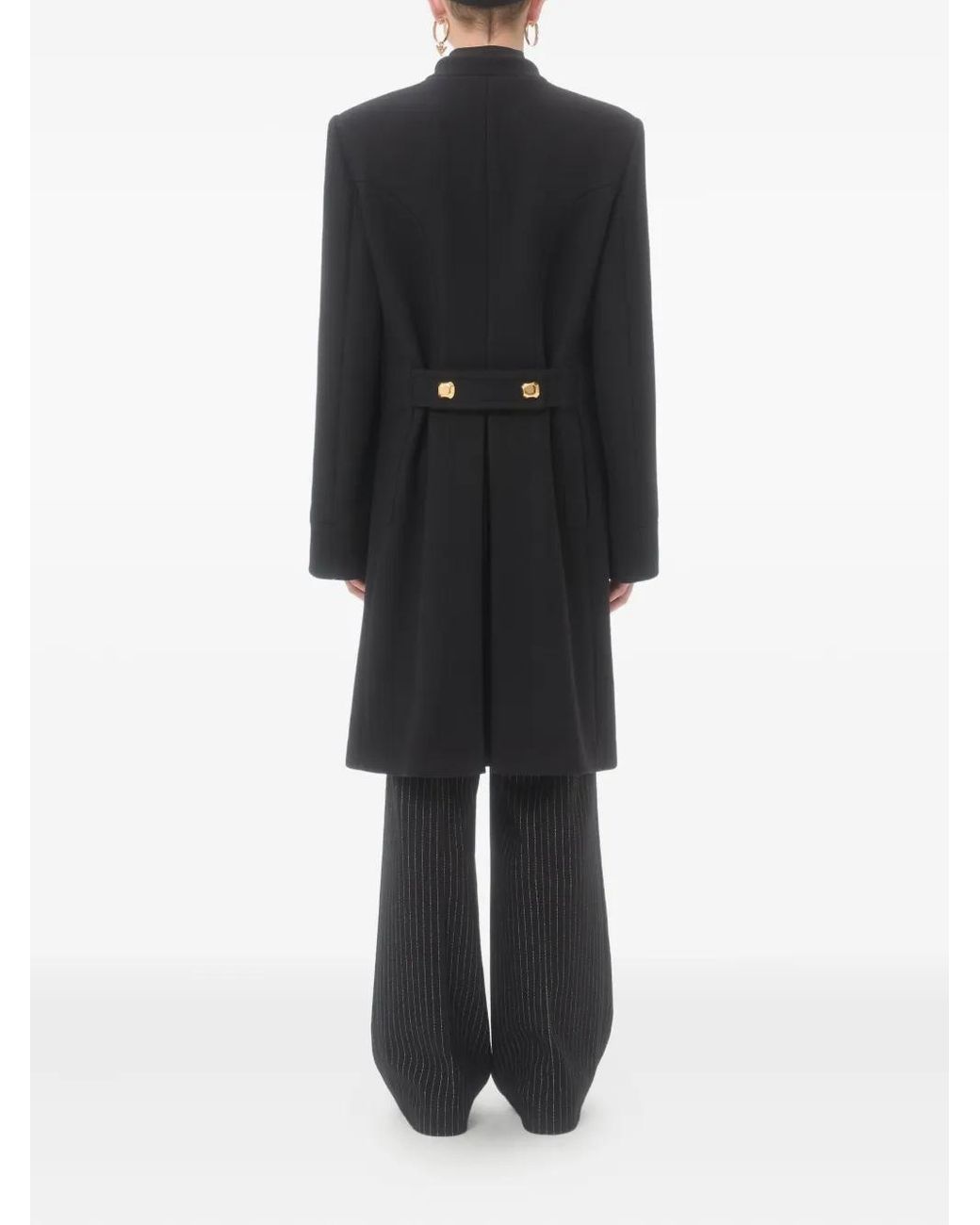 メンズ Valentino Garavani マンダリンカラー ダブルコート ブラック