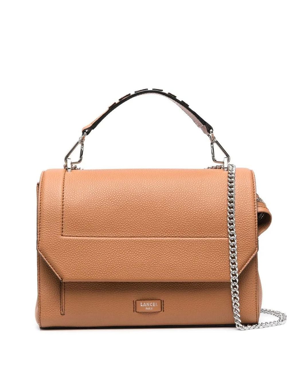 Lancel Brown Foldover Tote Bag
