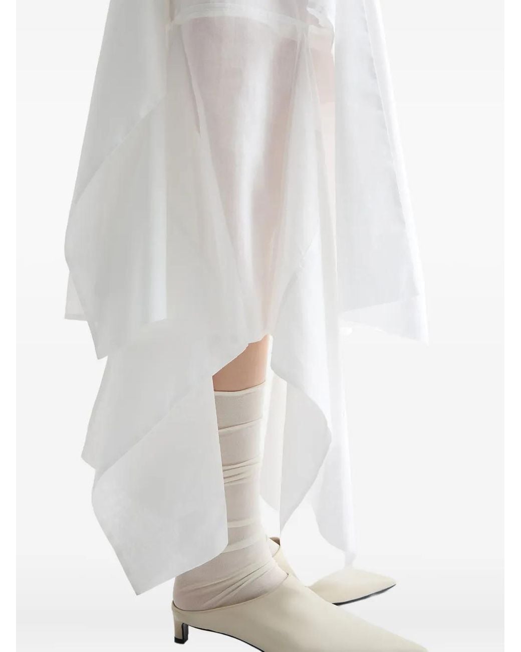 Jil Sander White Cotton Midi Skirt