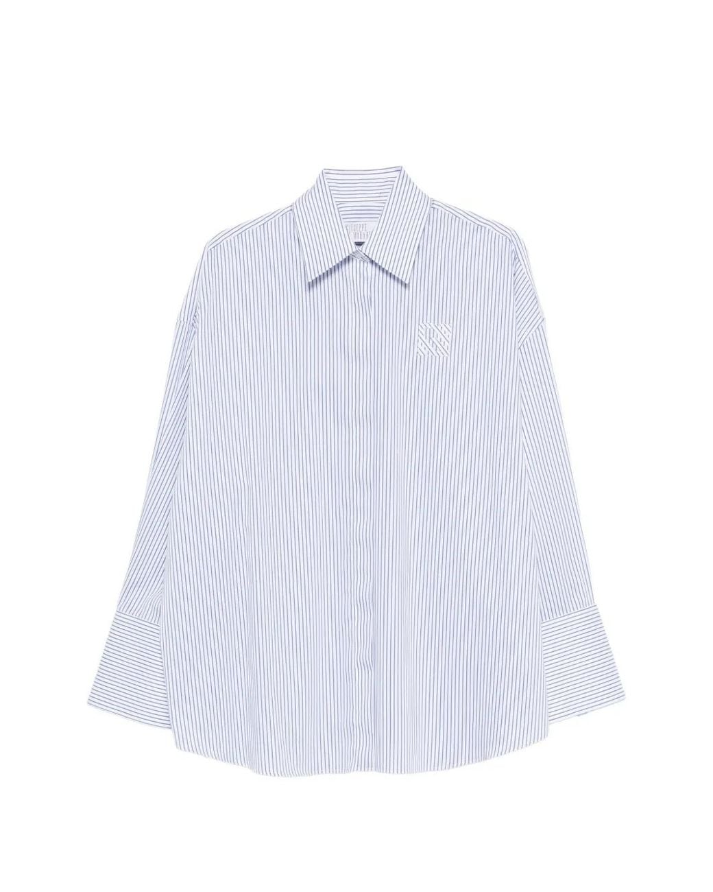 GIUSEPPE DI MORABITO White Striped Logo-Detail Shirt