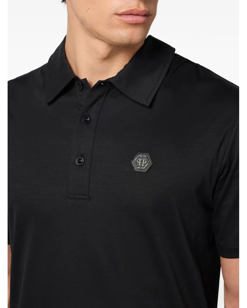 Philipp Plein Black Polo Logo for men