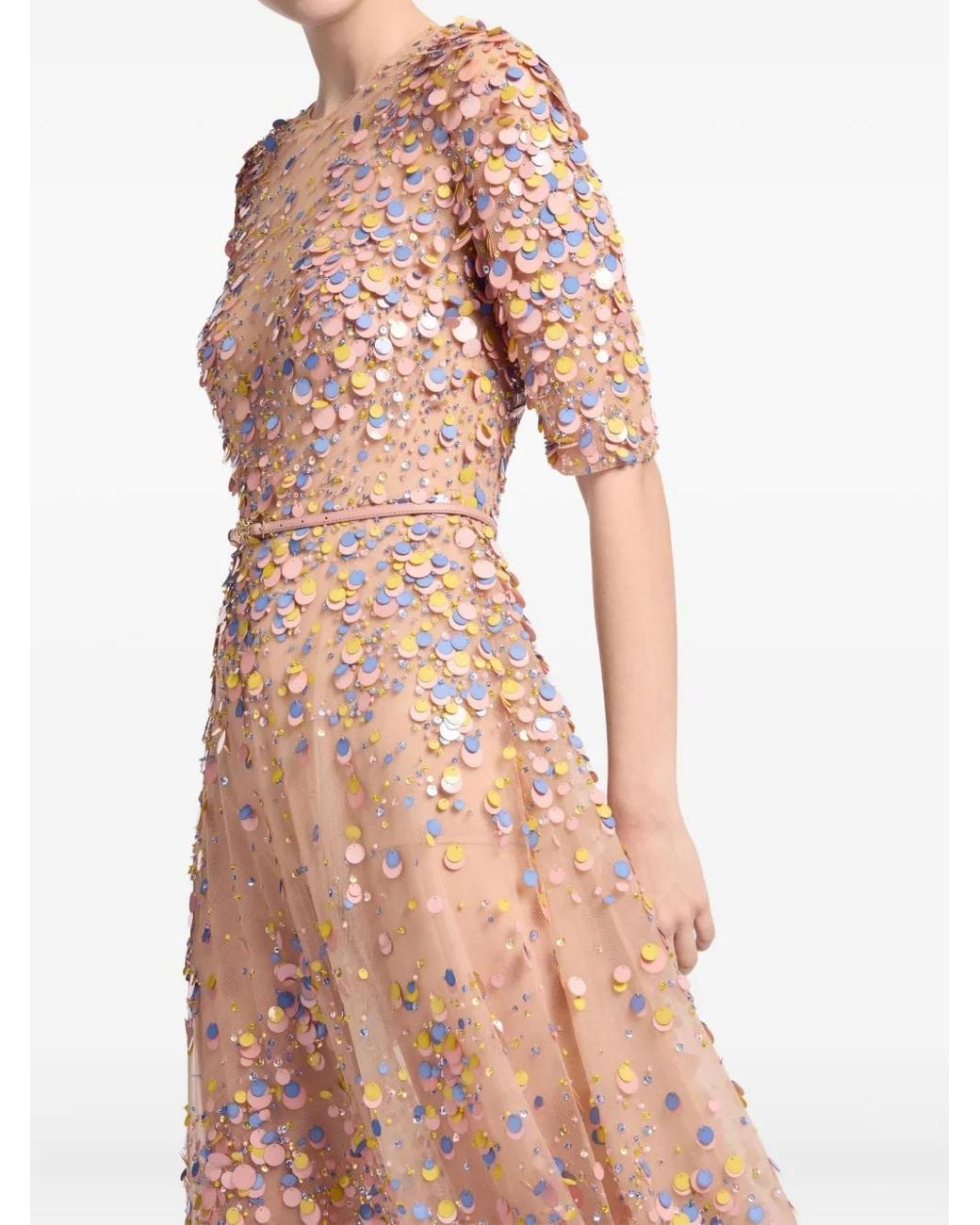 Elie Saab Pink Sequin-Embellished Mini Dress