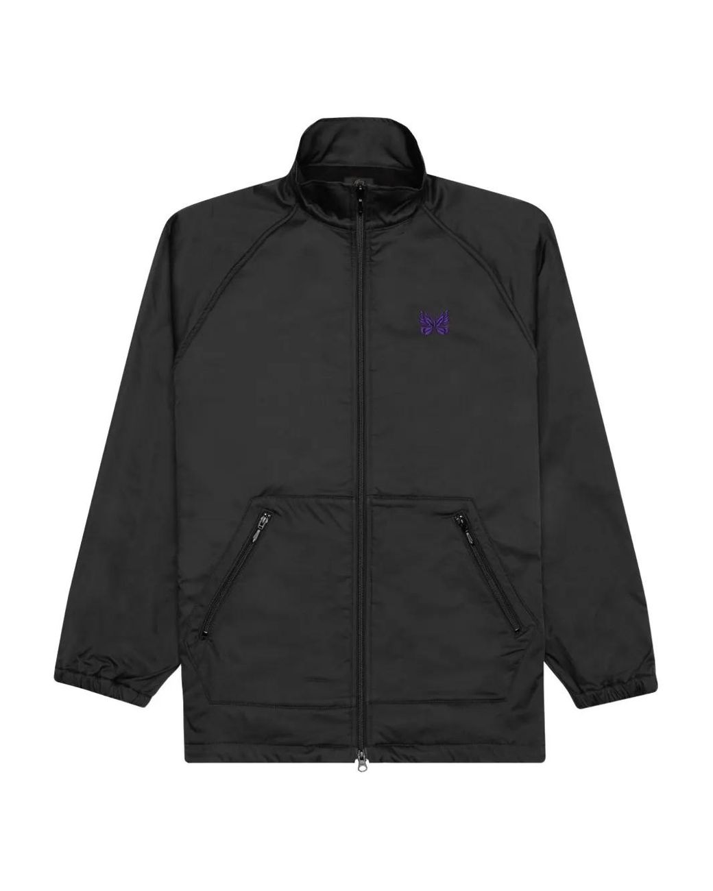 Needles Black Embroidered Zip-Front Jacket for men