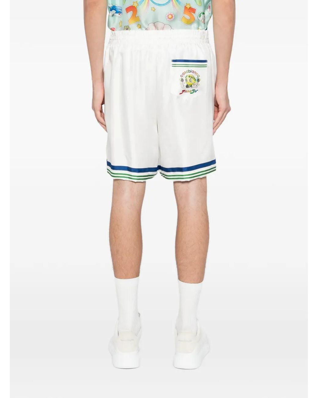 Casablanca White Bermuda Shorts With Laces for men