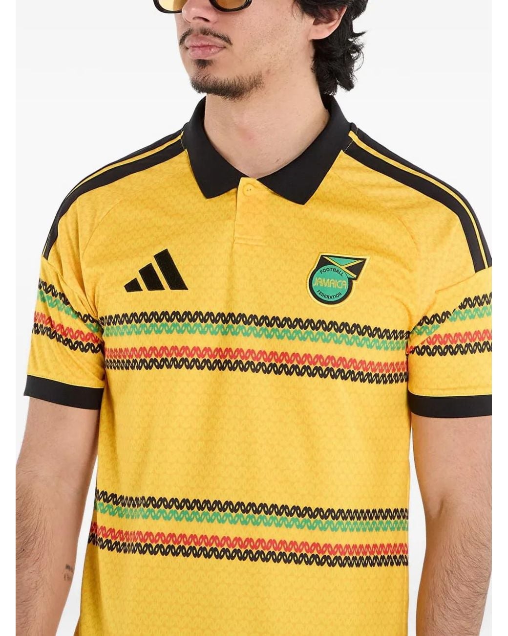 Adidas Yellow X Bob Marley Polo Jamaica 26 for men