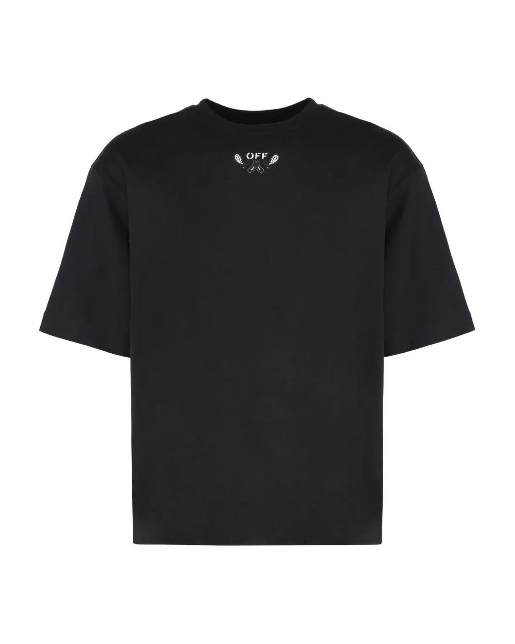Off-White c/o Virgil Abloh Black Paisley-Print Crew-Neck T-Shirt for men